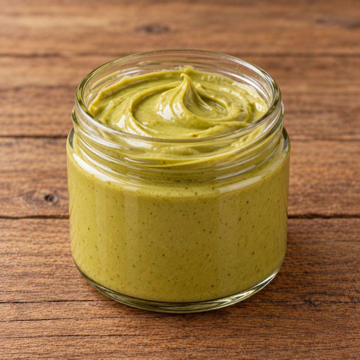 Tarro de cristal con crema de pistacho